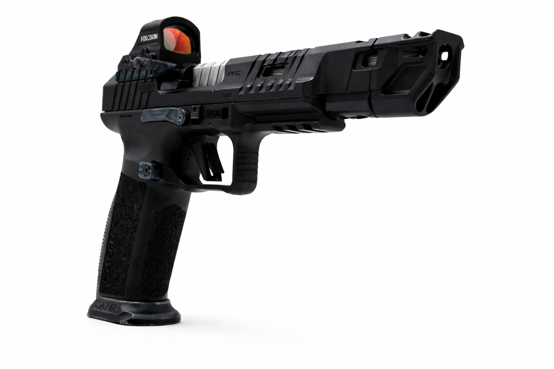 RDI-ARMS V2.1 dual port compensator for Canik SFX Pro, front view